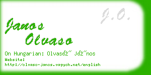 janos olvaso business card